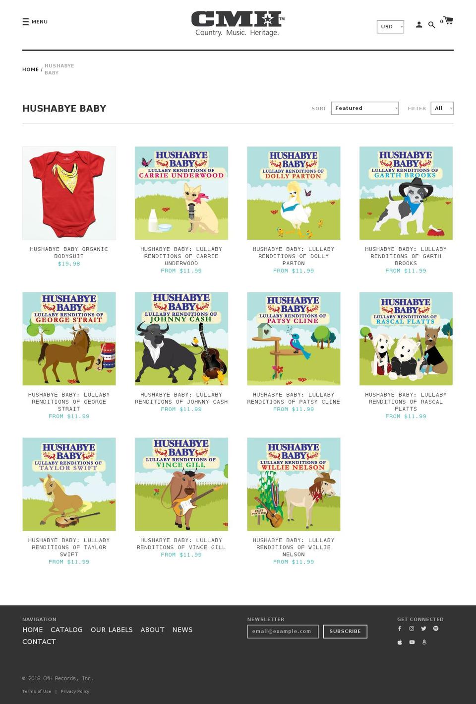 hushabyebabylullaby.com — Shopify storefront screenshot
