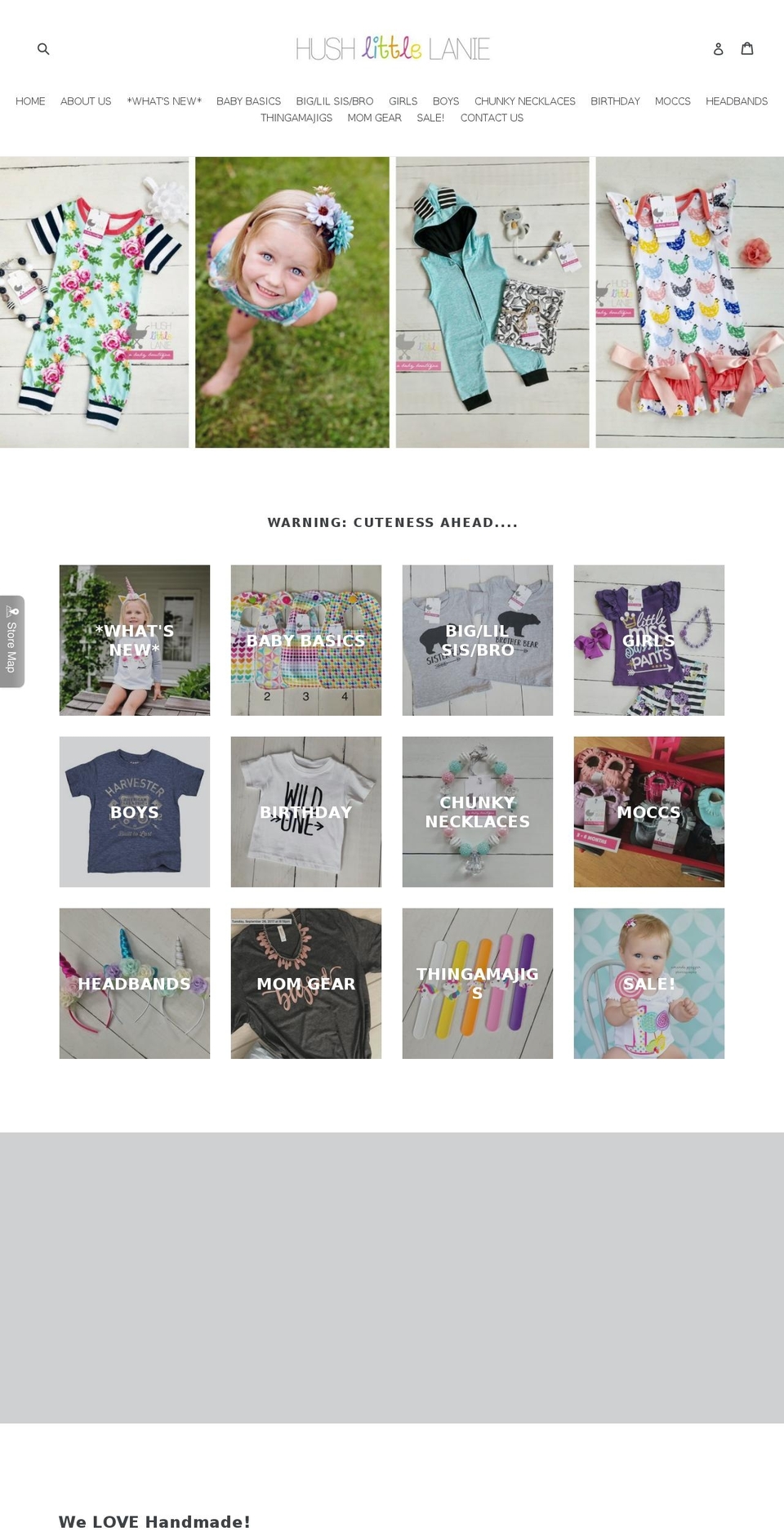 hushlittlelanie.com shopify website screenshot