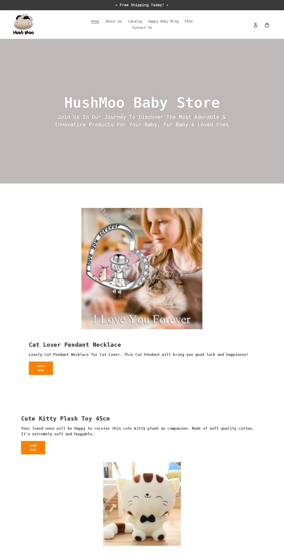 hushmoo.com shopify website screenshot