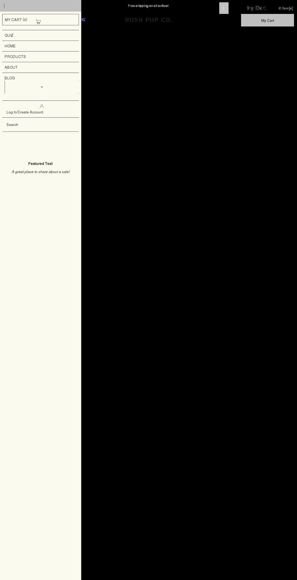 hushpupco.com shopify website screenshot