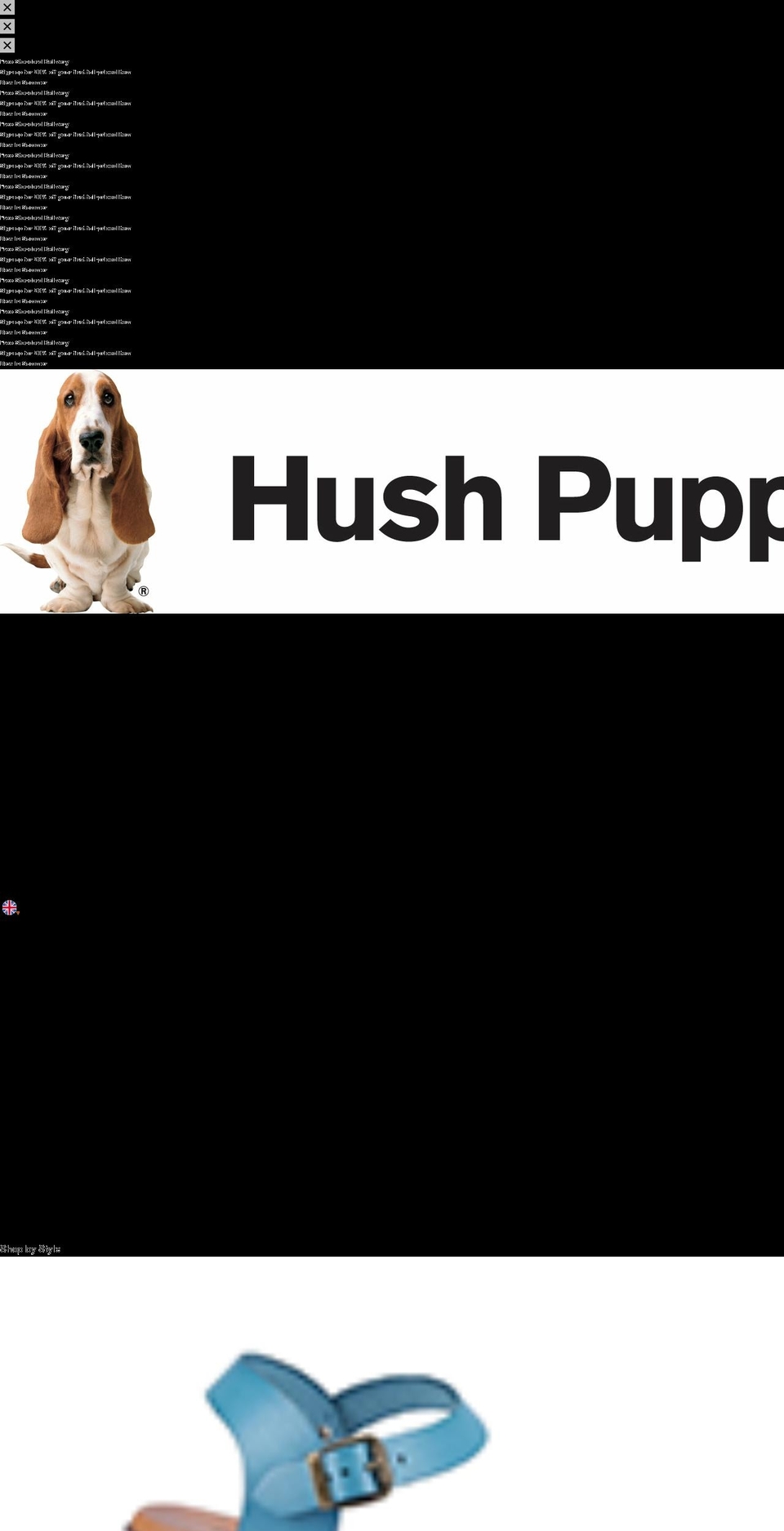 hushpuppies.co.uk shopify website screenshot