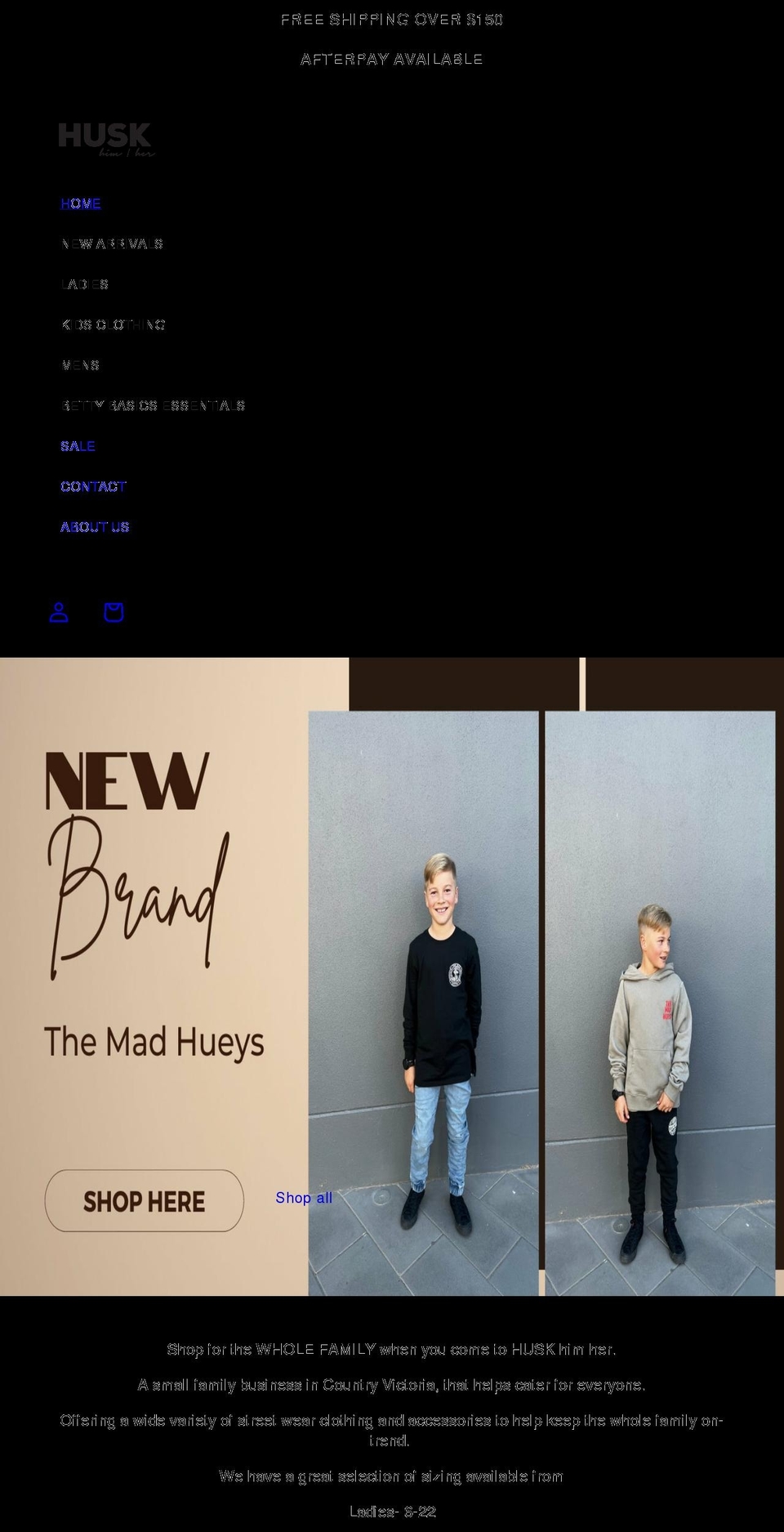 huskhimher.com.au shopify website screenshot