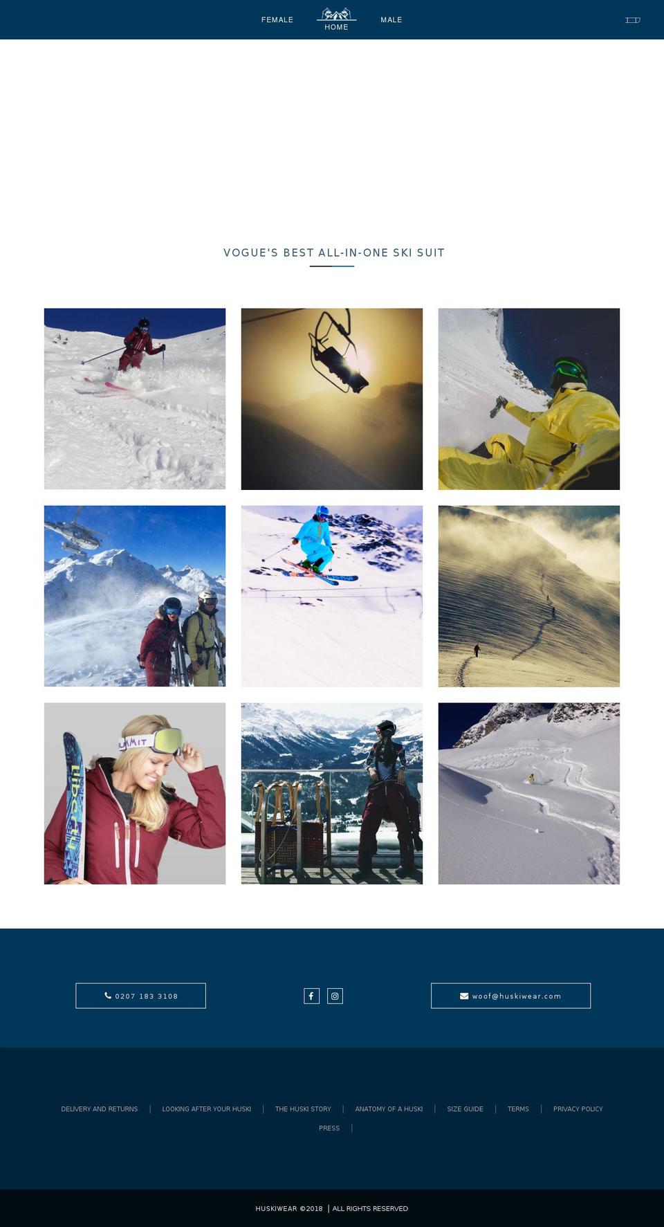 huskiwear.com — Shopify storefront screenshot