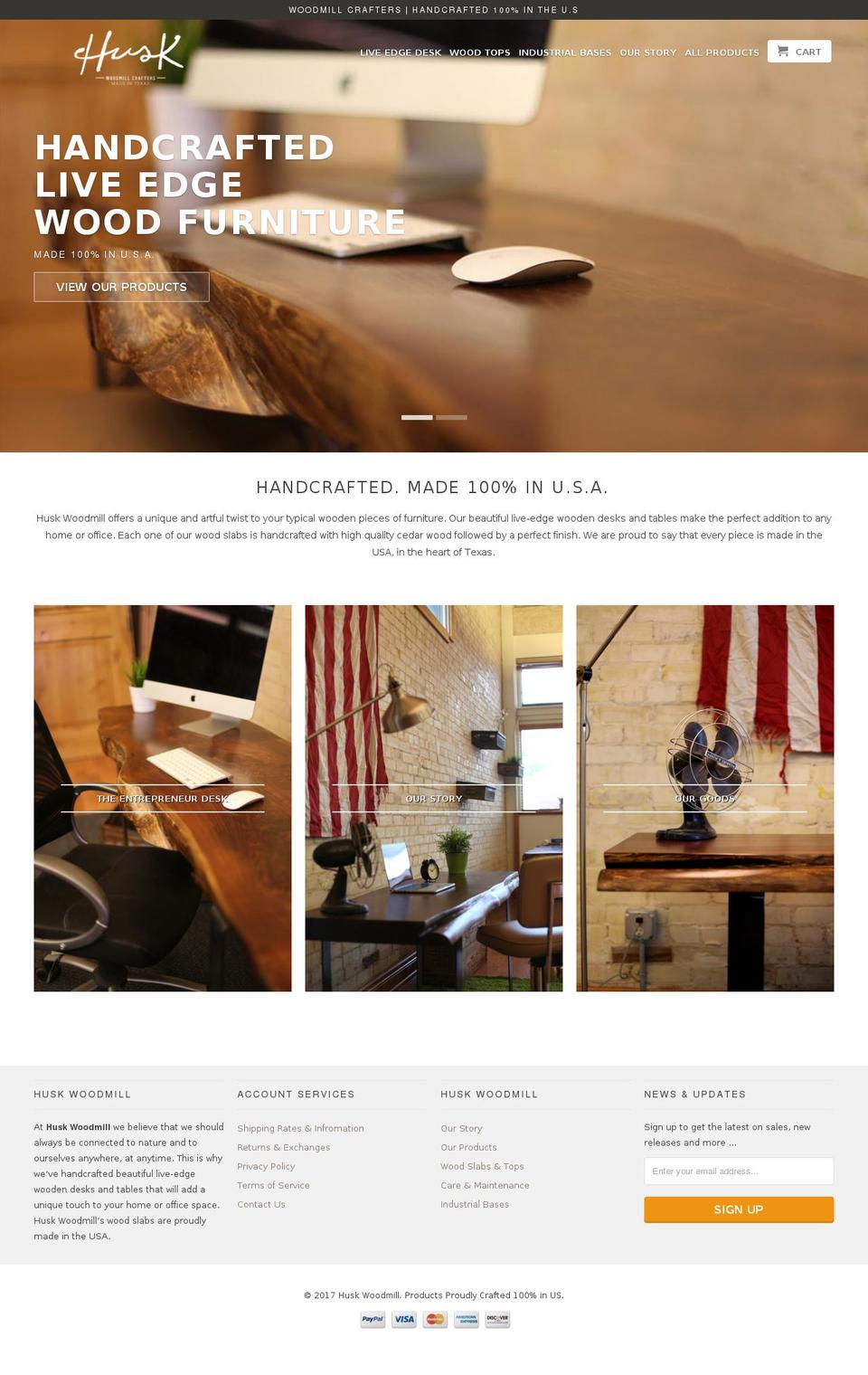 huskwoodmill.com shopify website screenshot