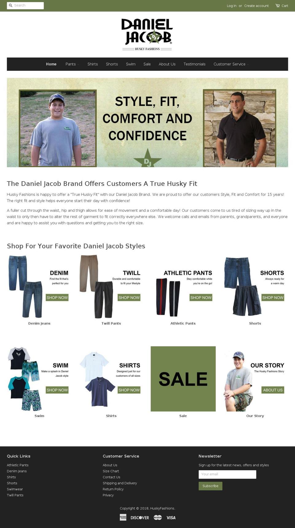 huskyfashions.com — Shopify storefront screenshot