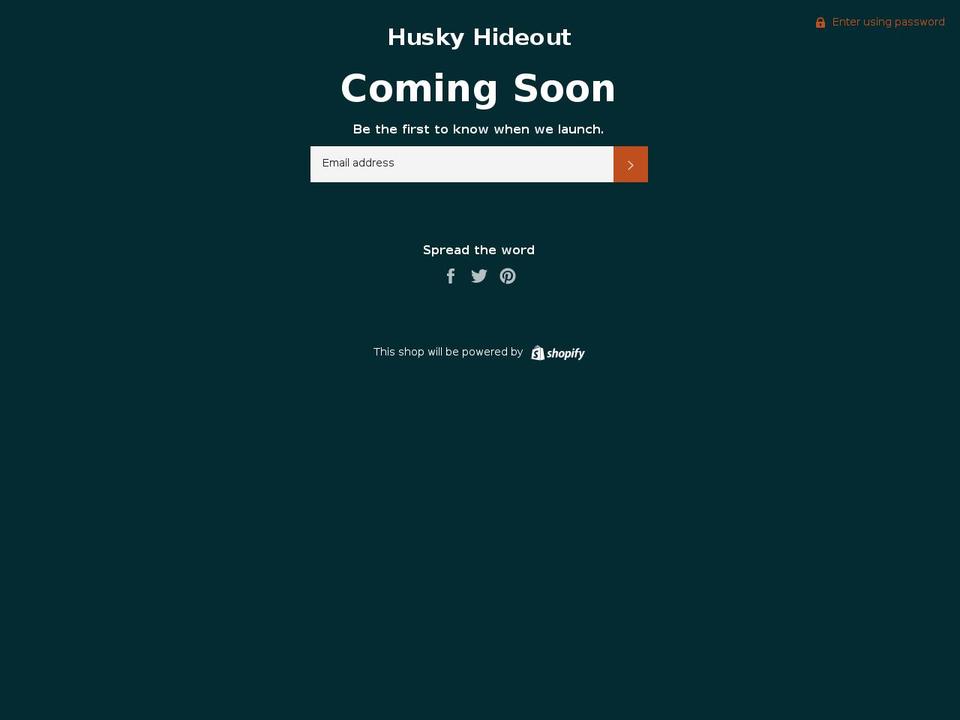 huskyhideout.com — Shopify storefront screenshot