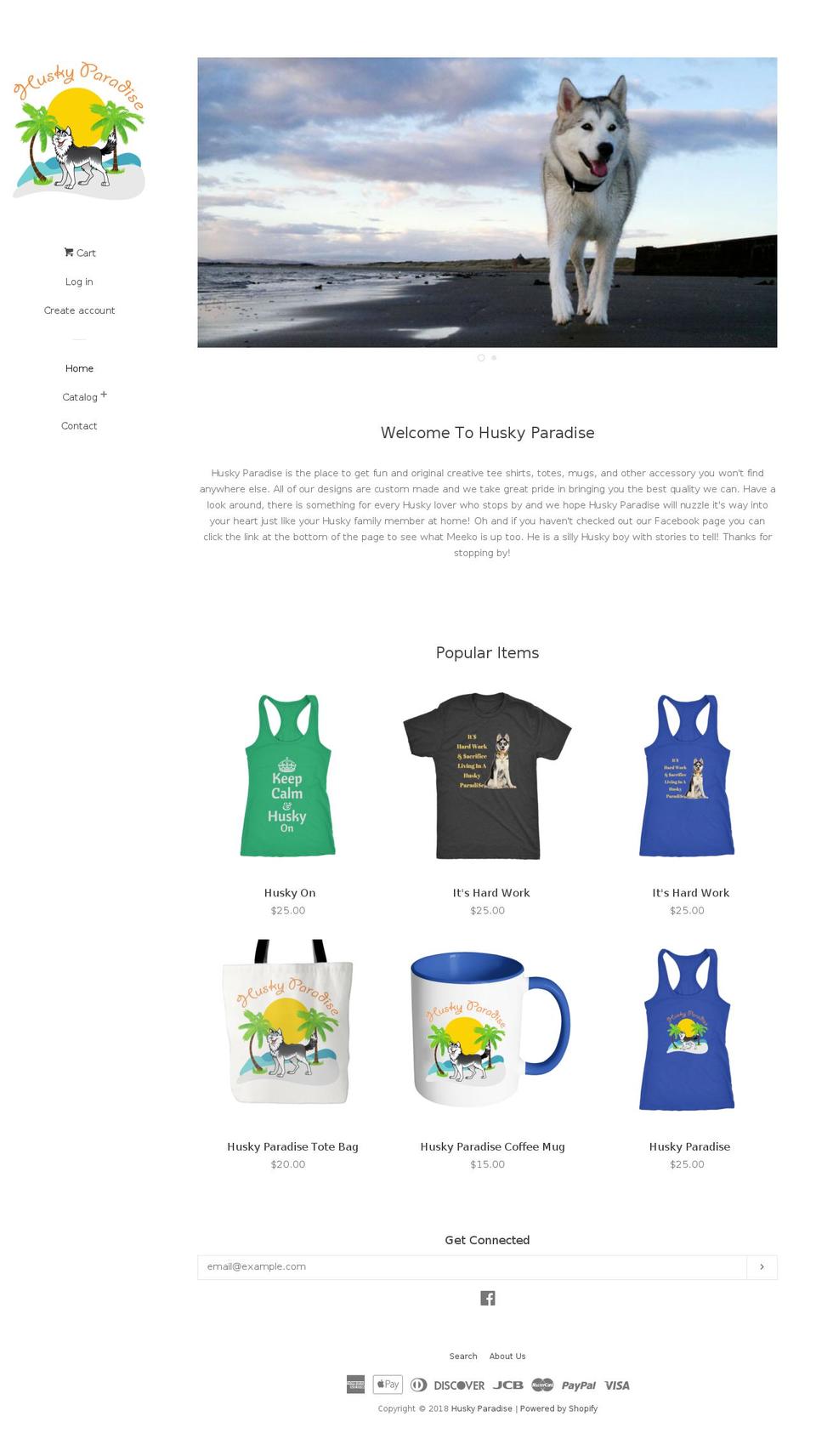 huskyparadise.net shopify website screenshot
