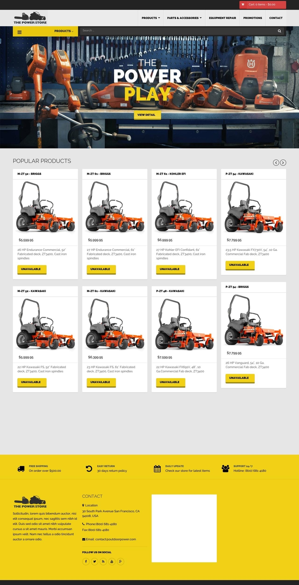 husqvarna.myshopify.com shopify website screenshot
