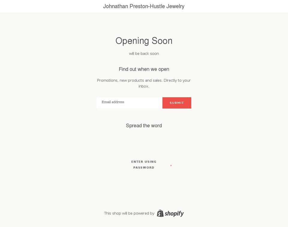 hustle-jewelry.com shopify website screenshot