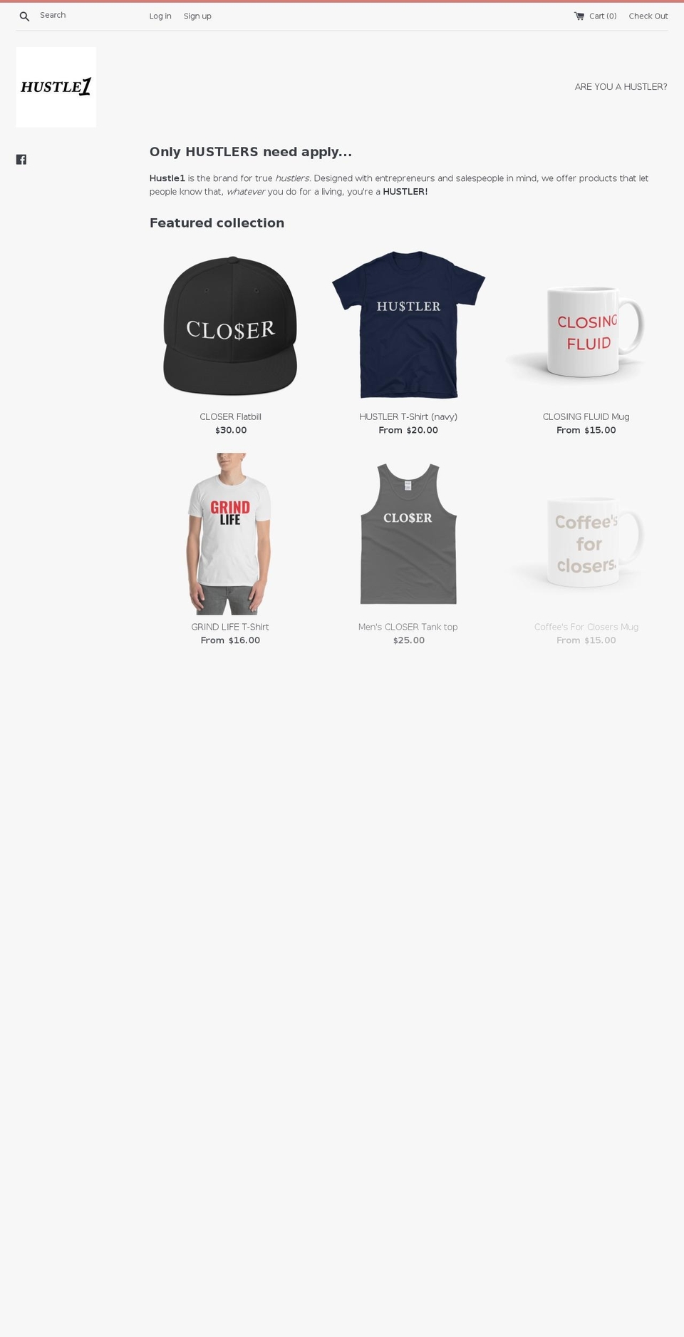 hustle1.com shopify website screenshot