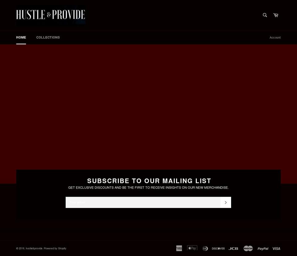 hustleandprovide.com — Shopify storefront screenshot