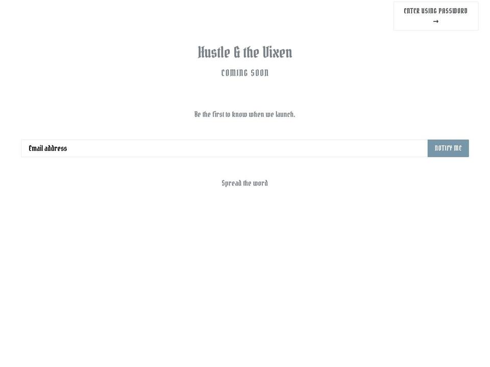 hustleandthevixen.com.au shopify website screenshot