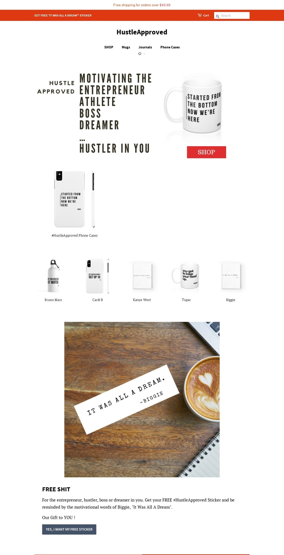 hustleapproved.com — Shopify storefront screenshot