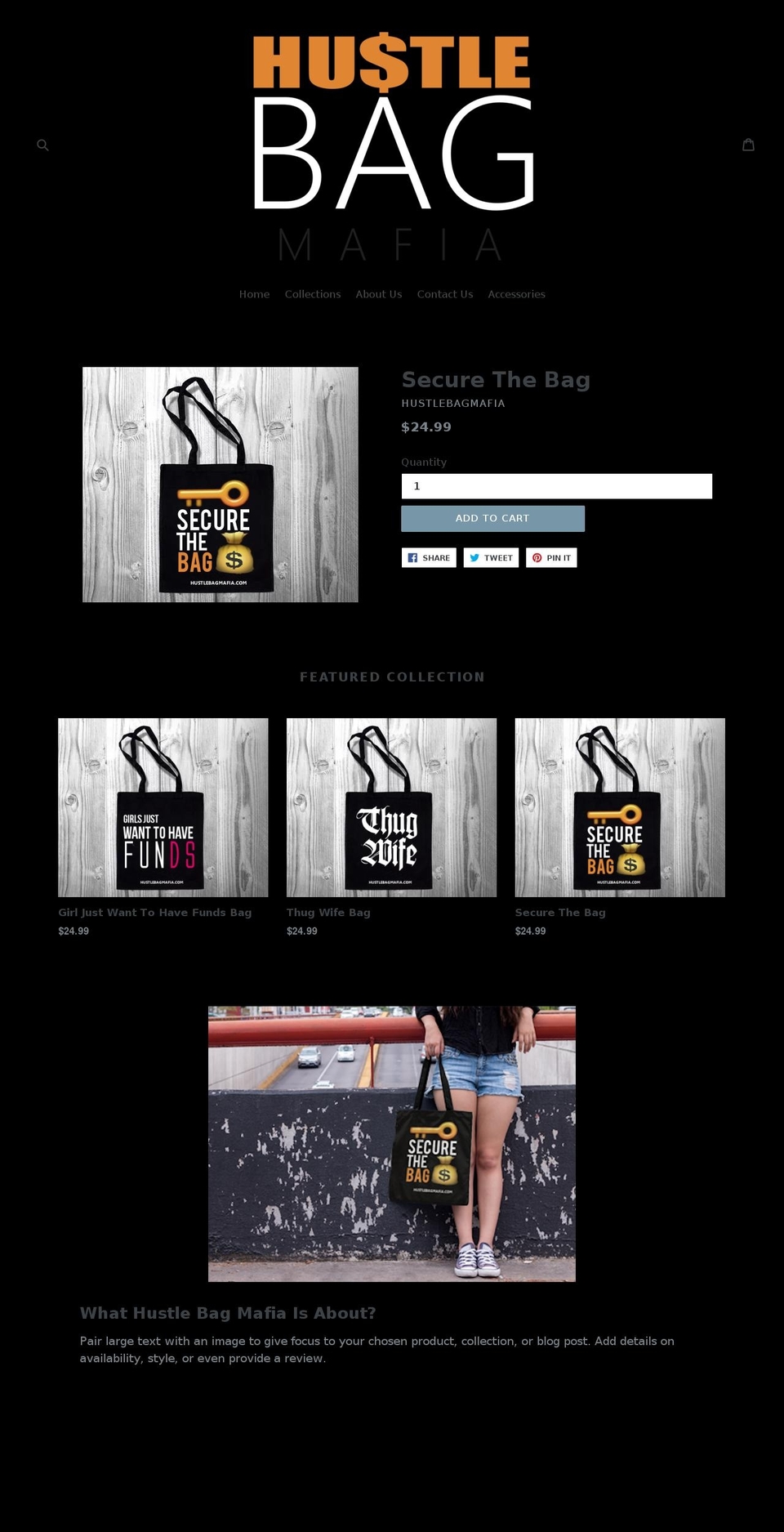 hustlebagmafia.com — Shopify storefront screenshot