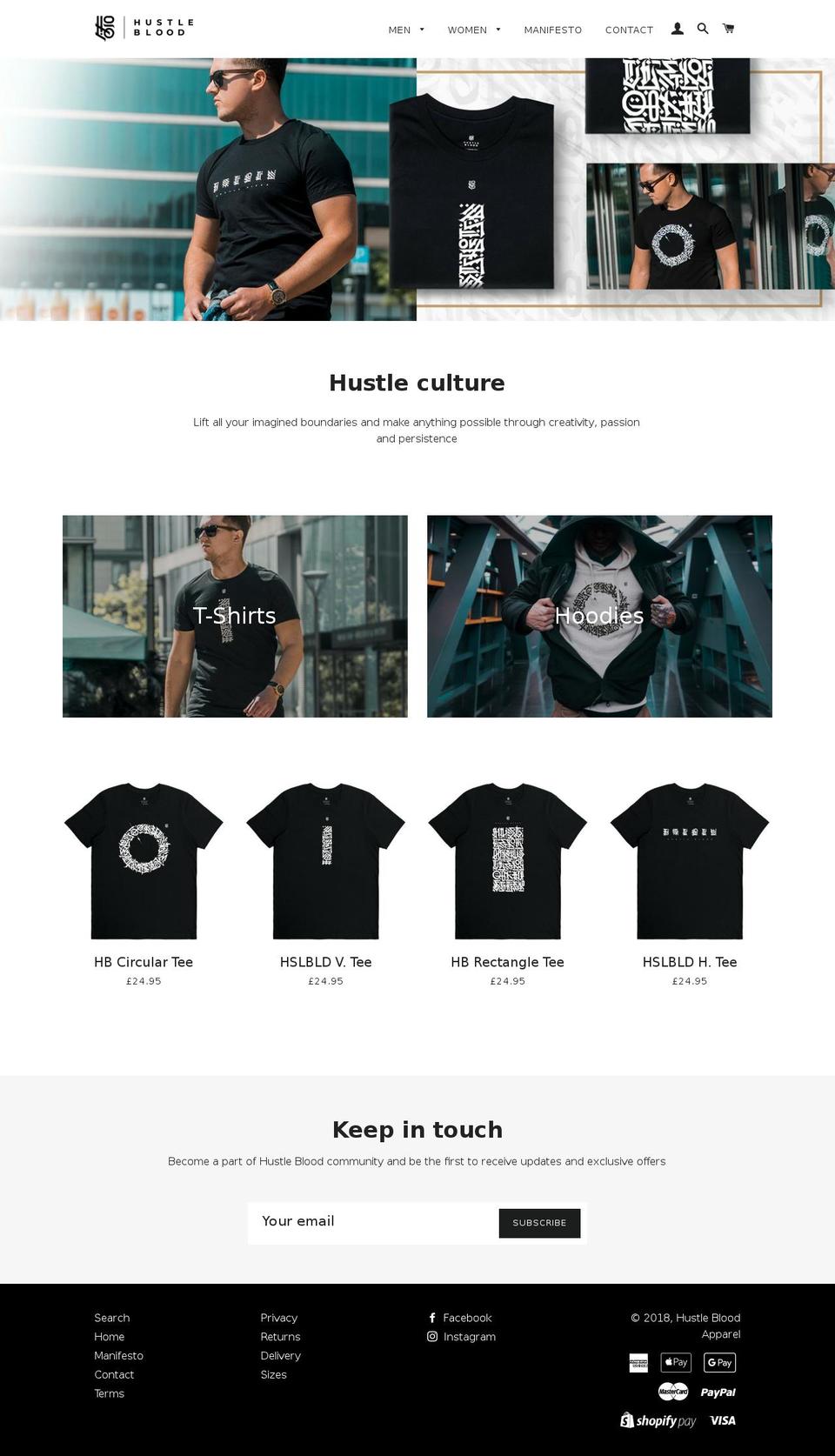 hustleblood.com — Shopify storefront screenshot