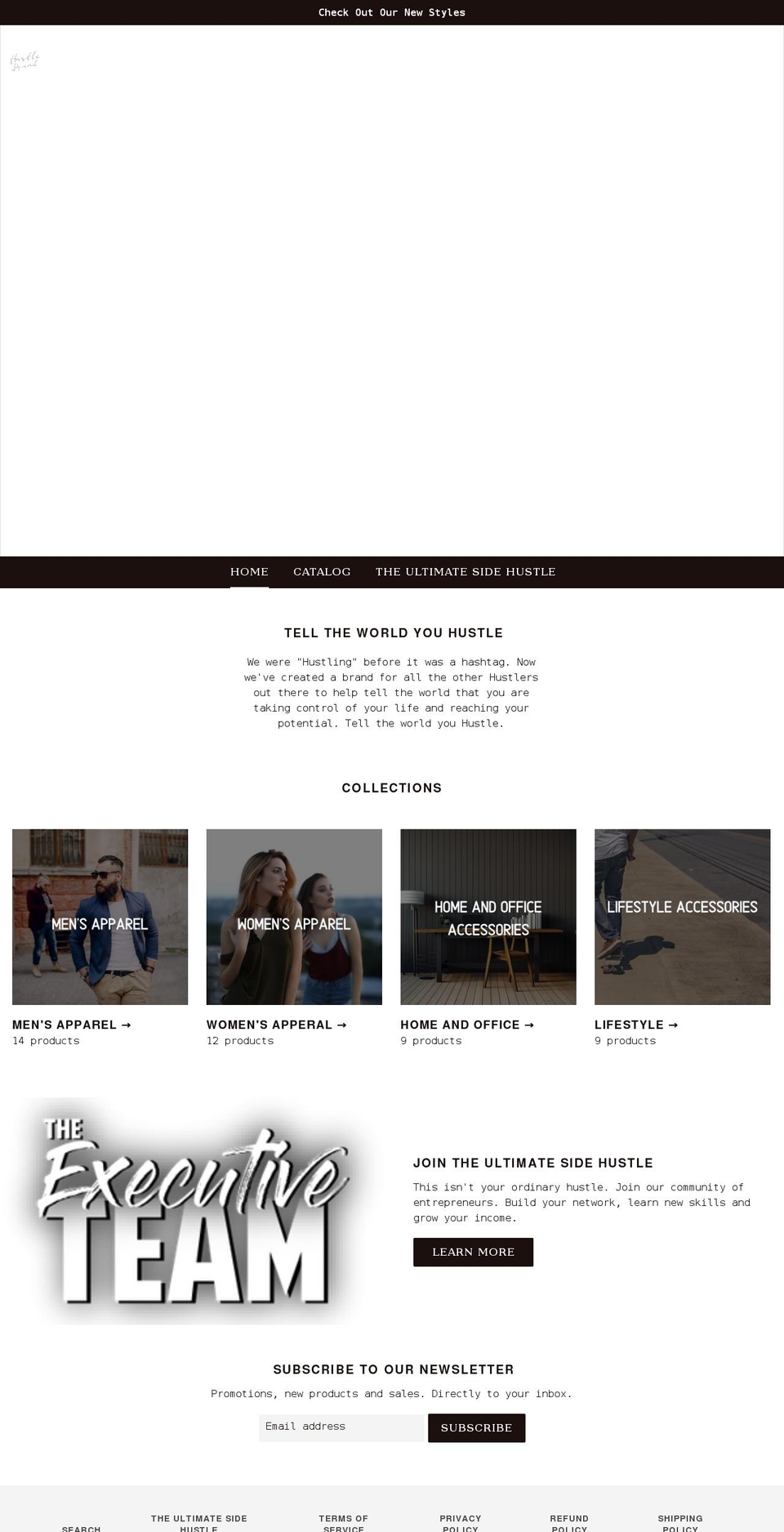 hustlebrand.co shopify website screenshot