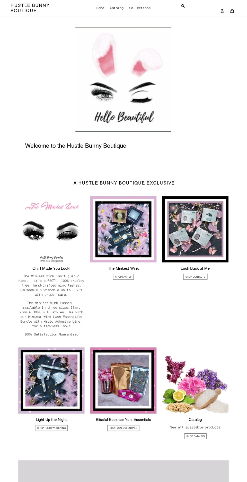 hustlebunnyboutique.com shopify website screenshot