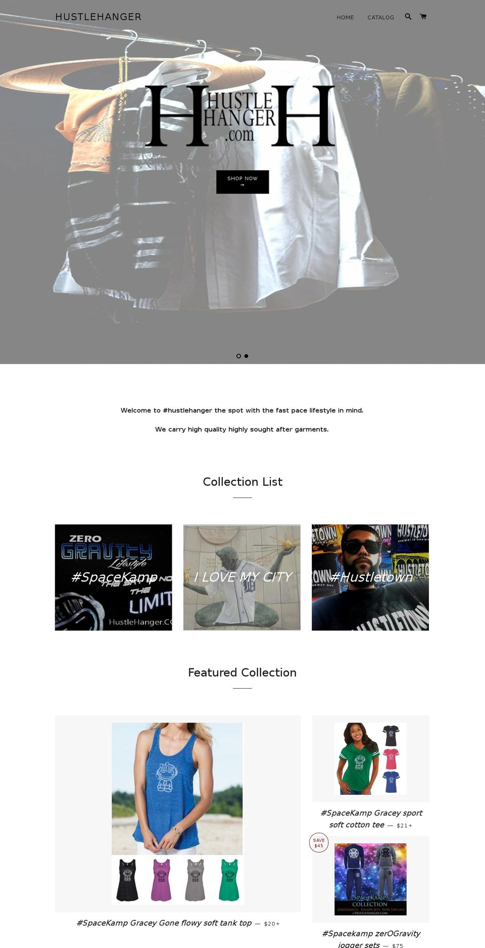 hustlehanger.com shopify website screenshot