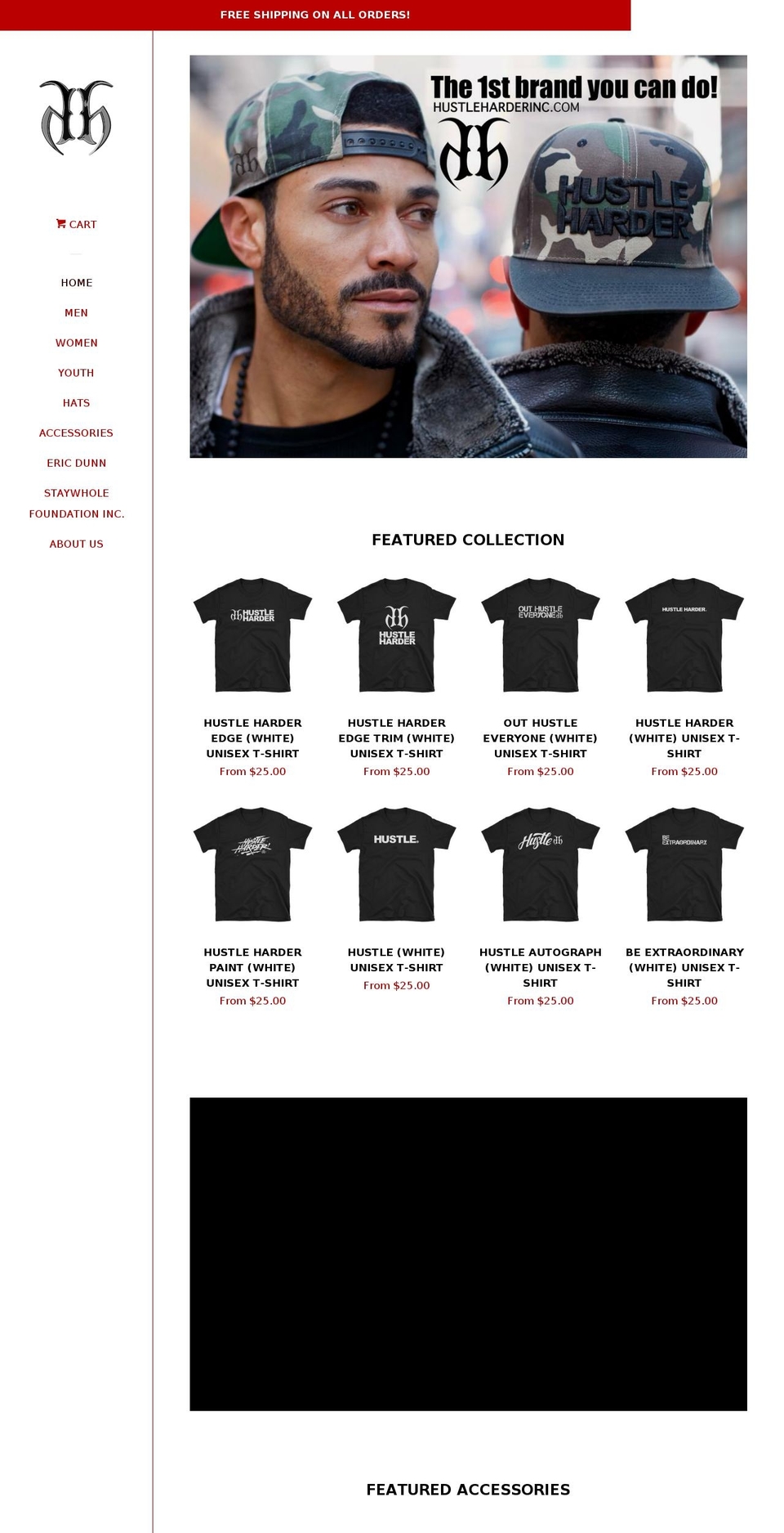 hustlehardermotorsports.com — Shopify storefront screenshot