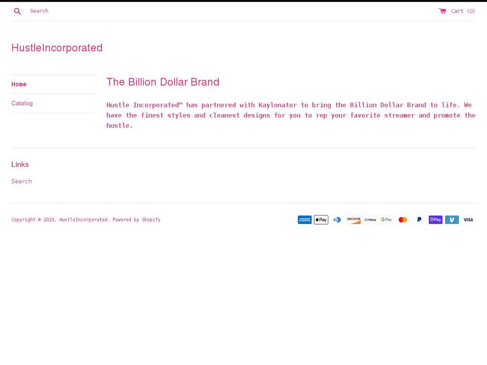 hustleinc.shop shopify website screenshot