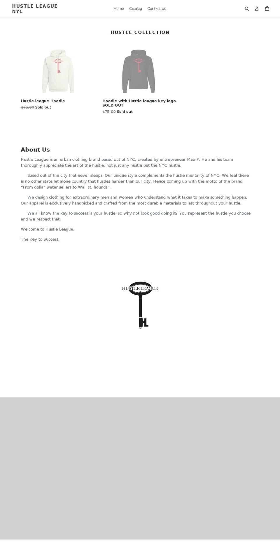 hustleleaguenyc.com — Shopify storefront screenshot