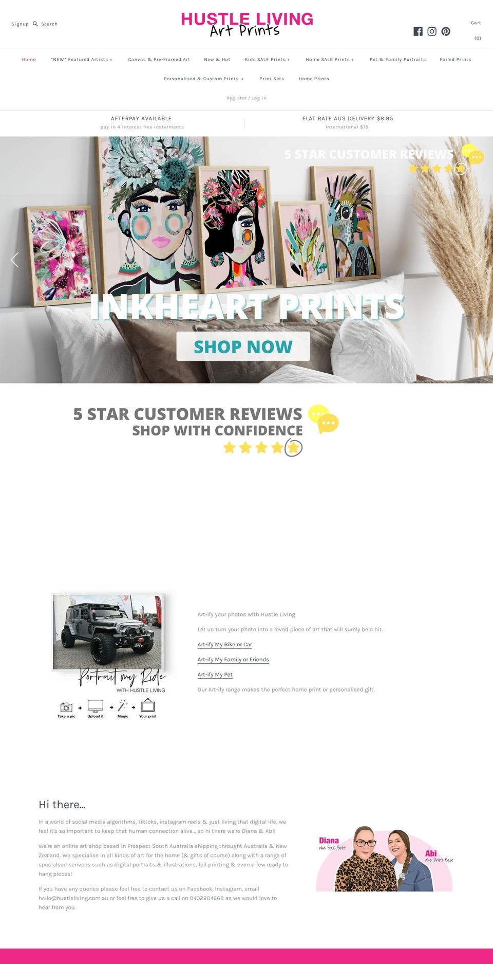 hustleliving.com.au shopify website screenshot