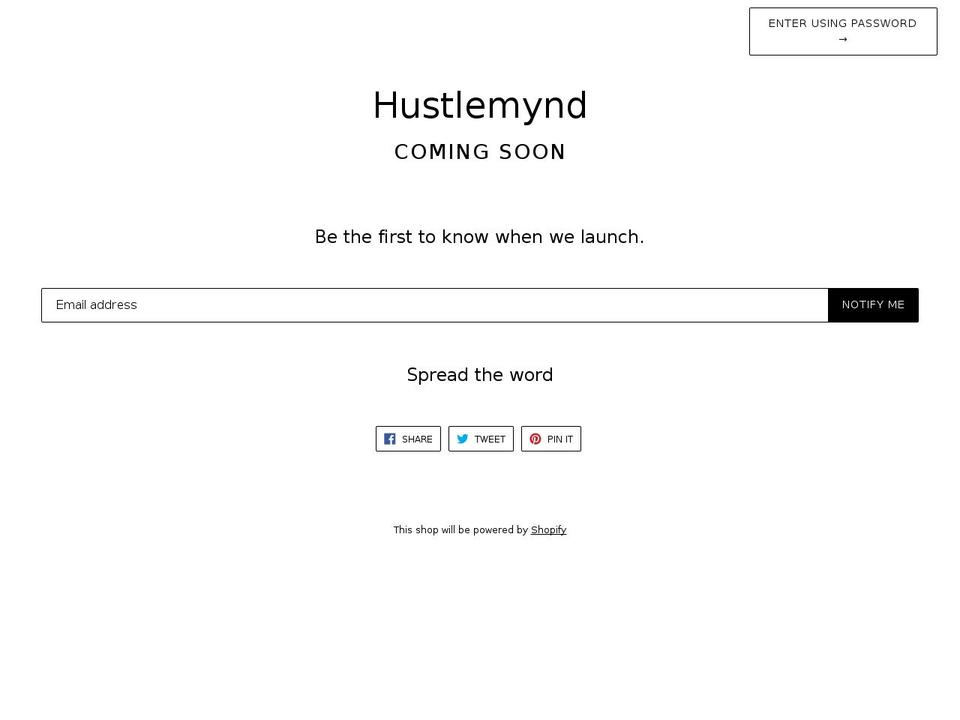 hustlemynd.com — Shopify storefront screenshot