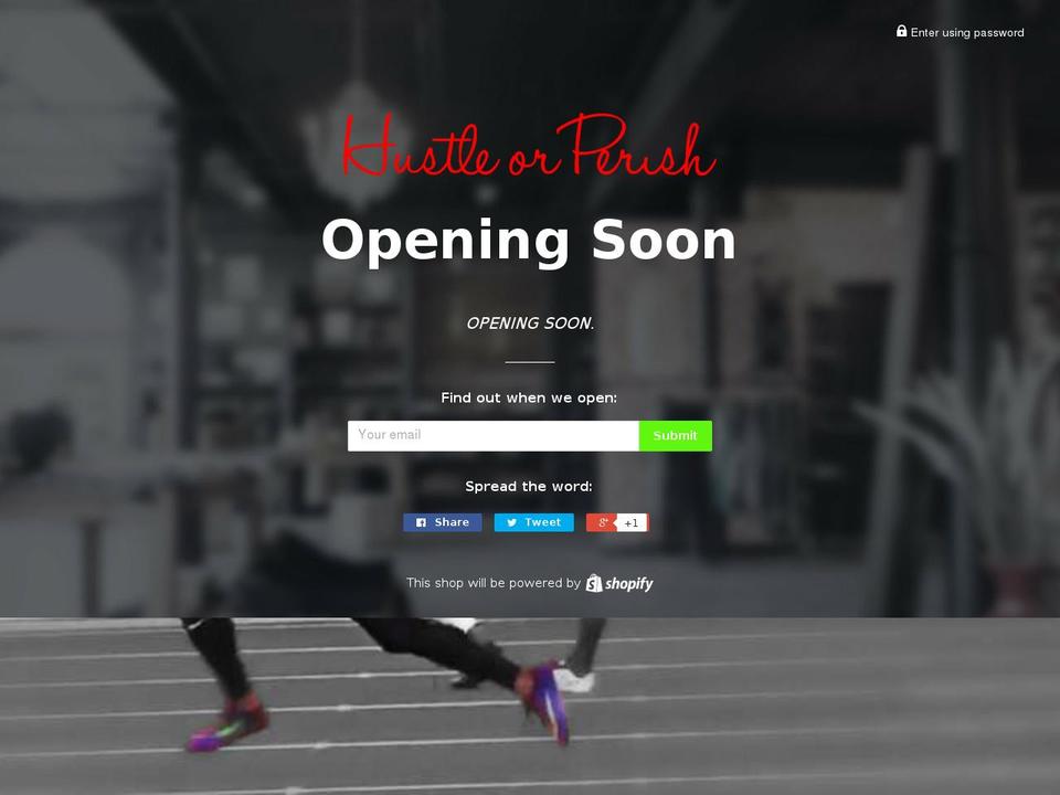 hustleorperish.biz shopify website screenshot