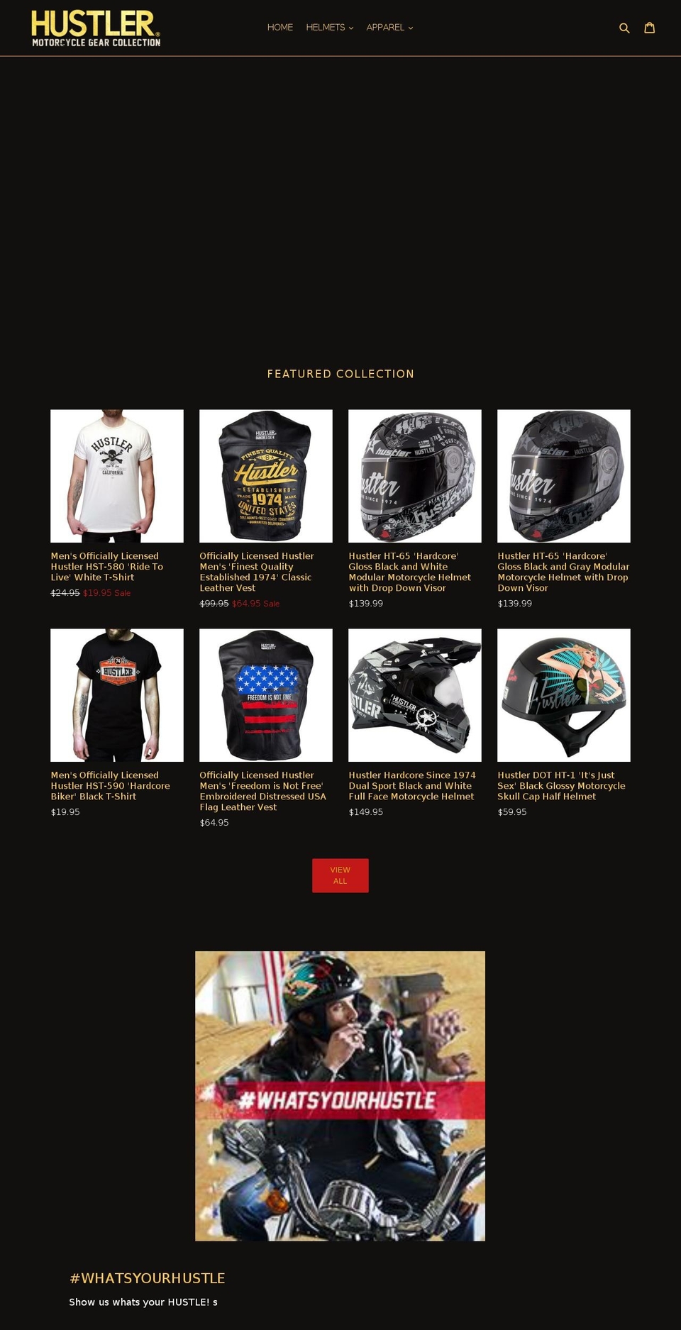 hustlerbiker.com — Shopify storefront screenshot