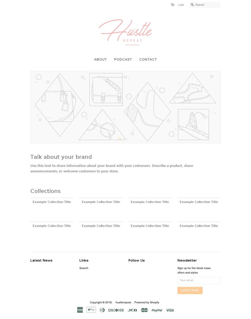 hustlerepeat.com — Shopify storefront screenshot
