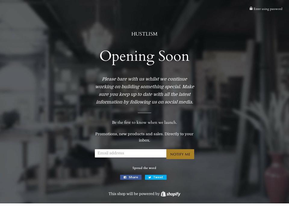 hustlism.com — Shopify storefront screenshot