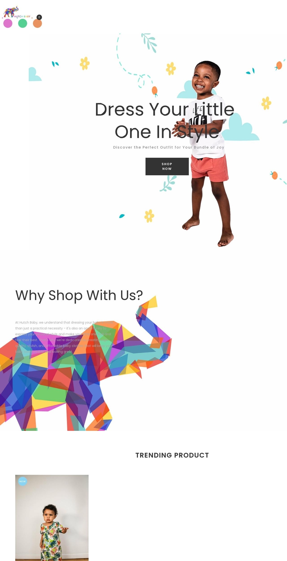 hutchbaby.com shopify website screenshot