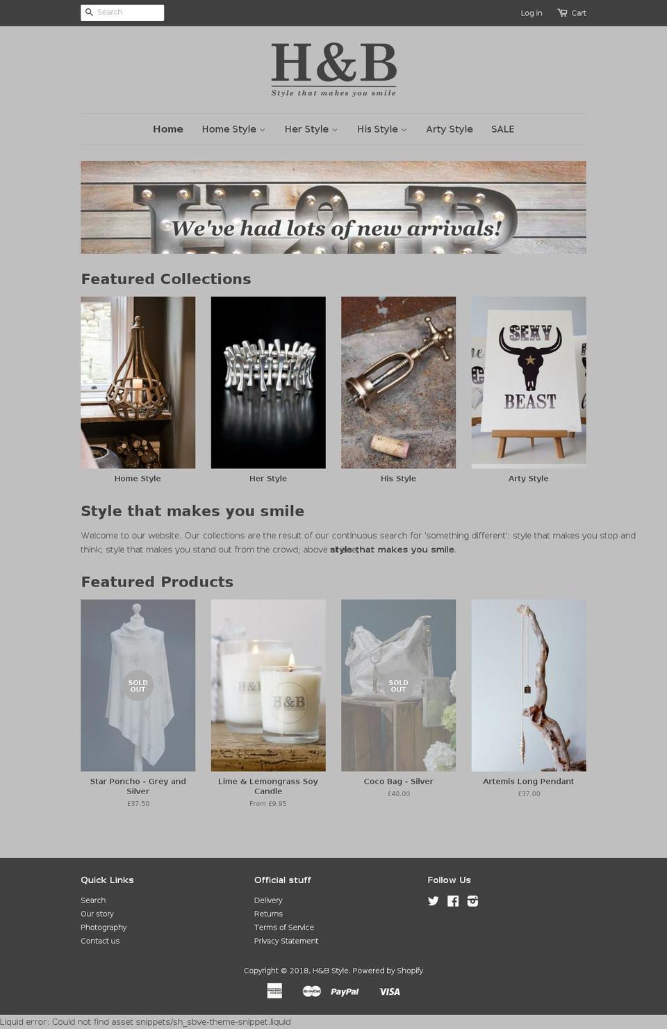 hutchingsandbrant.com — Shopify storefront screenshot