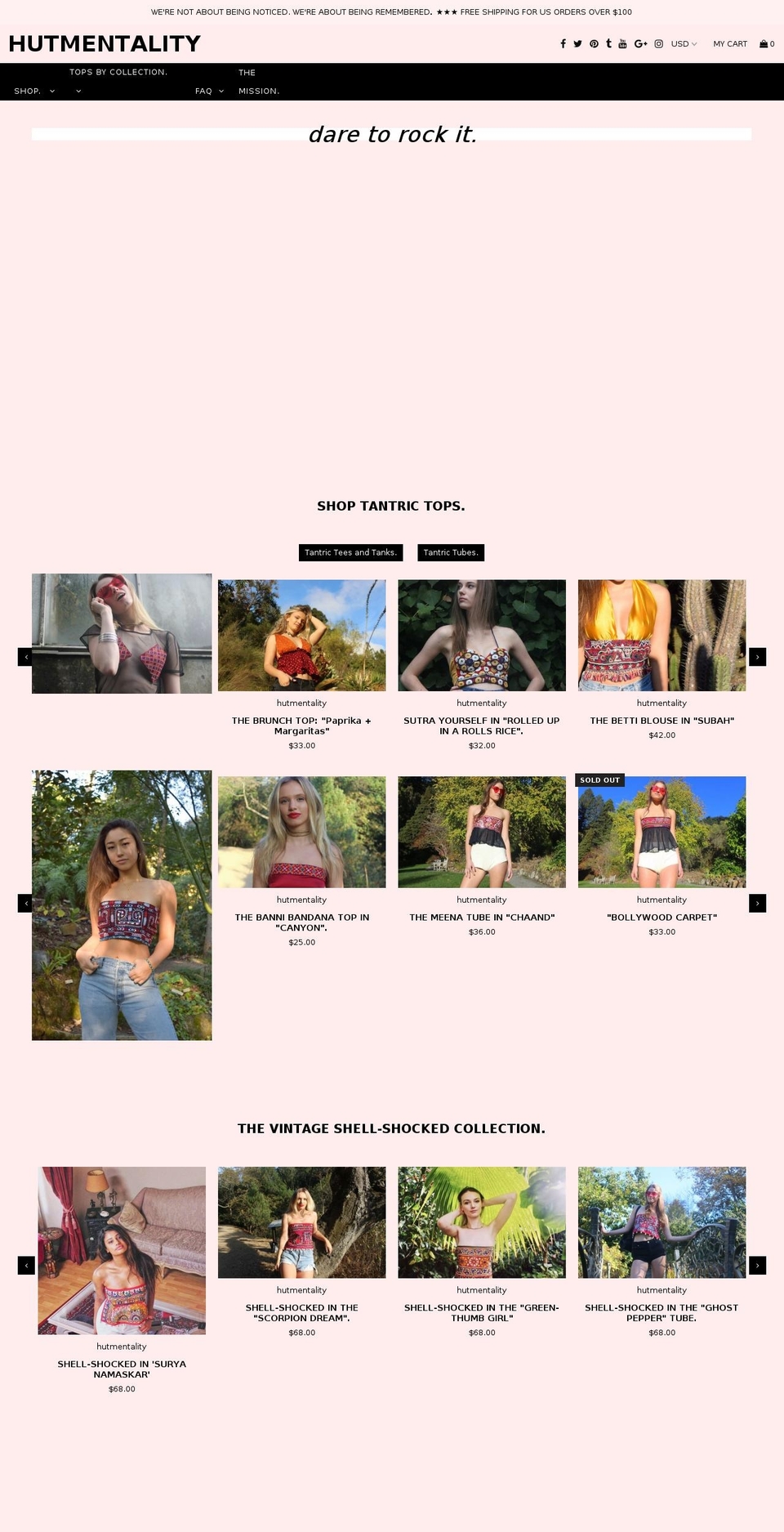 hutmentality.com — Shopify storefront screenshot