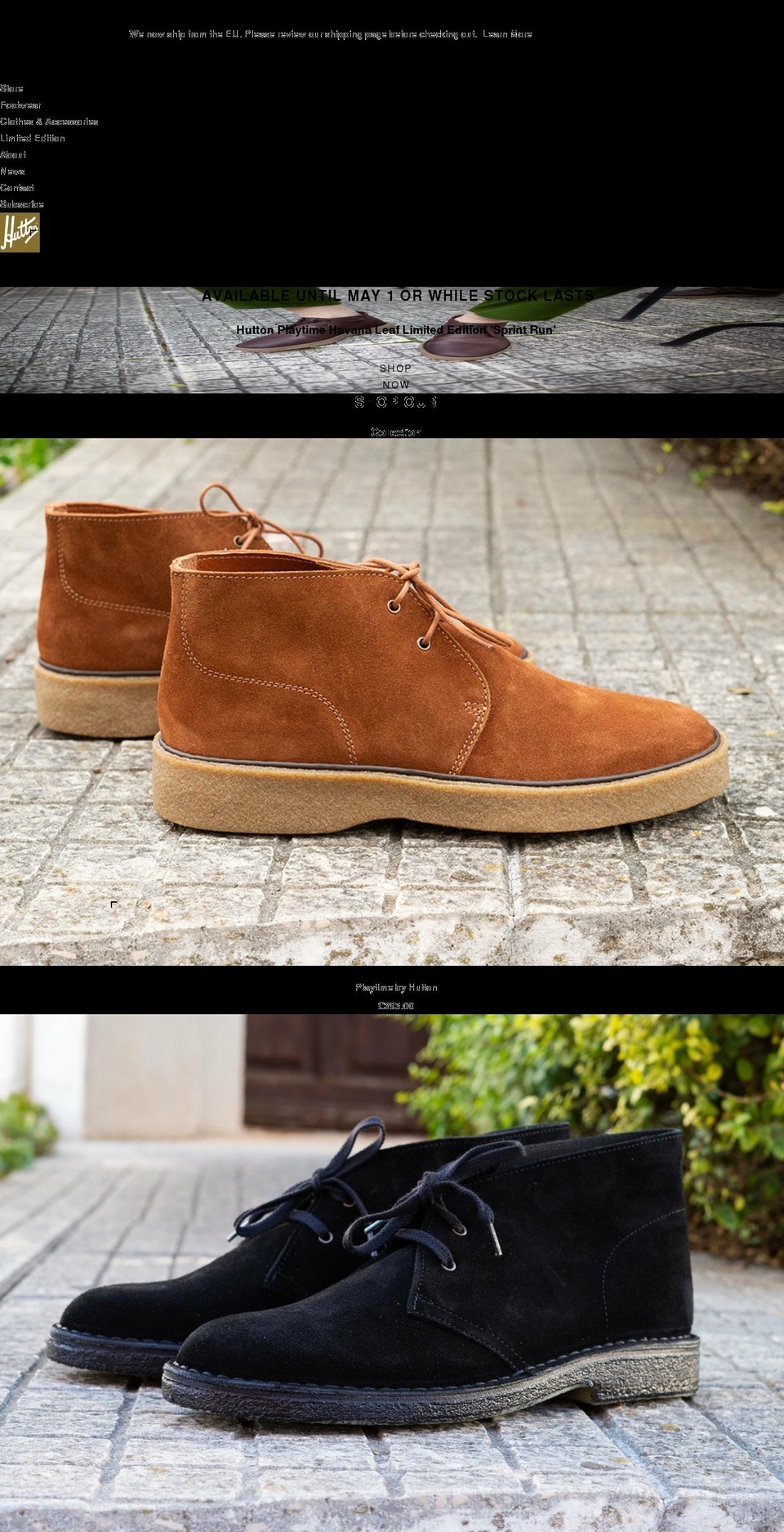 huttonboots.com shopify website screenshot