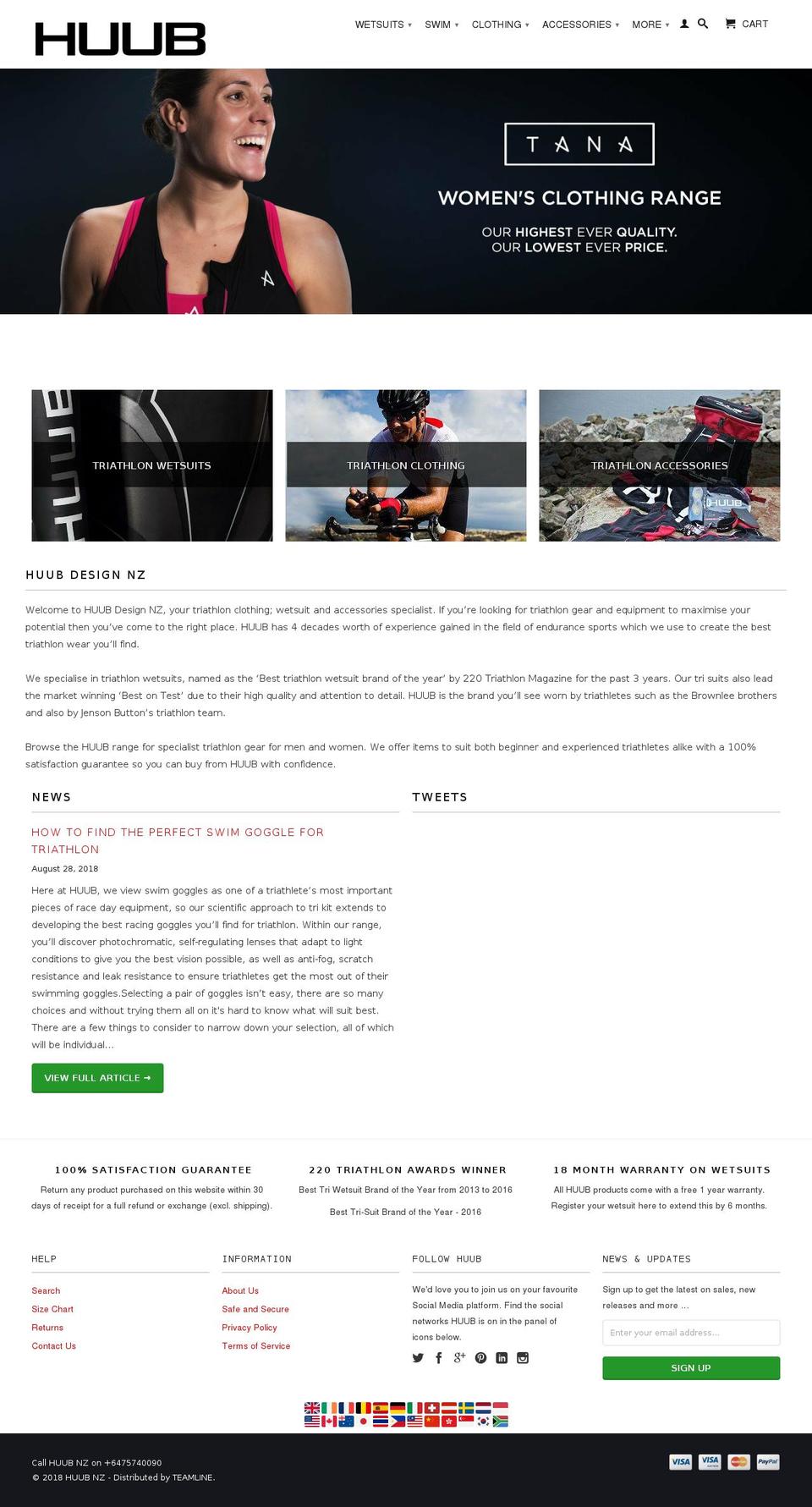 huubdesigns.co.nz shopify website screenshot