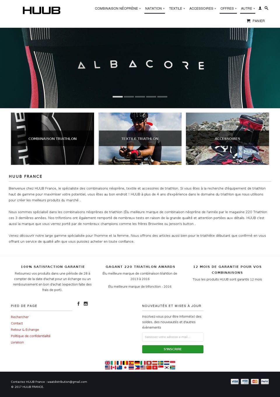 huubfrance.com shopify website screenshot