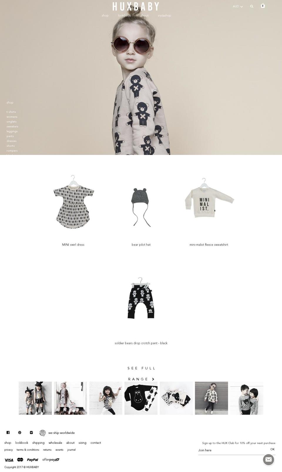 huxbaby.com shopify website screenshot