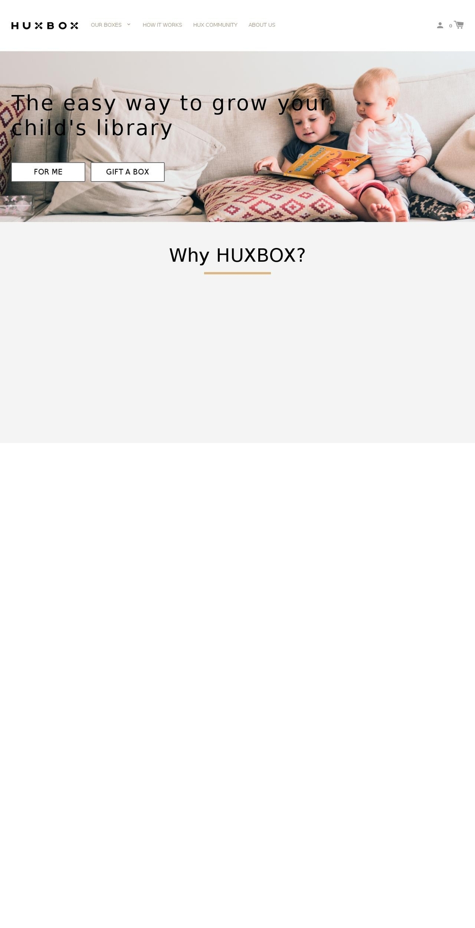 huxbox.com shopify website screenshot