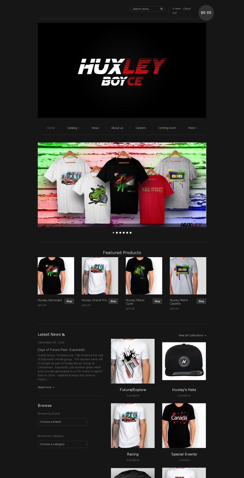 huxboyce.com shopify website screenshot