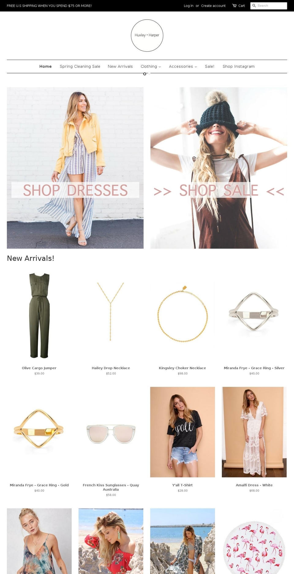 huxleyandharper.com shopify website screenshot