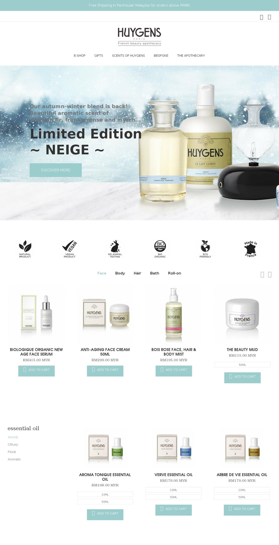 huygens.my shopify website screenshot