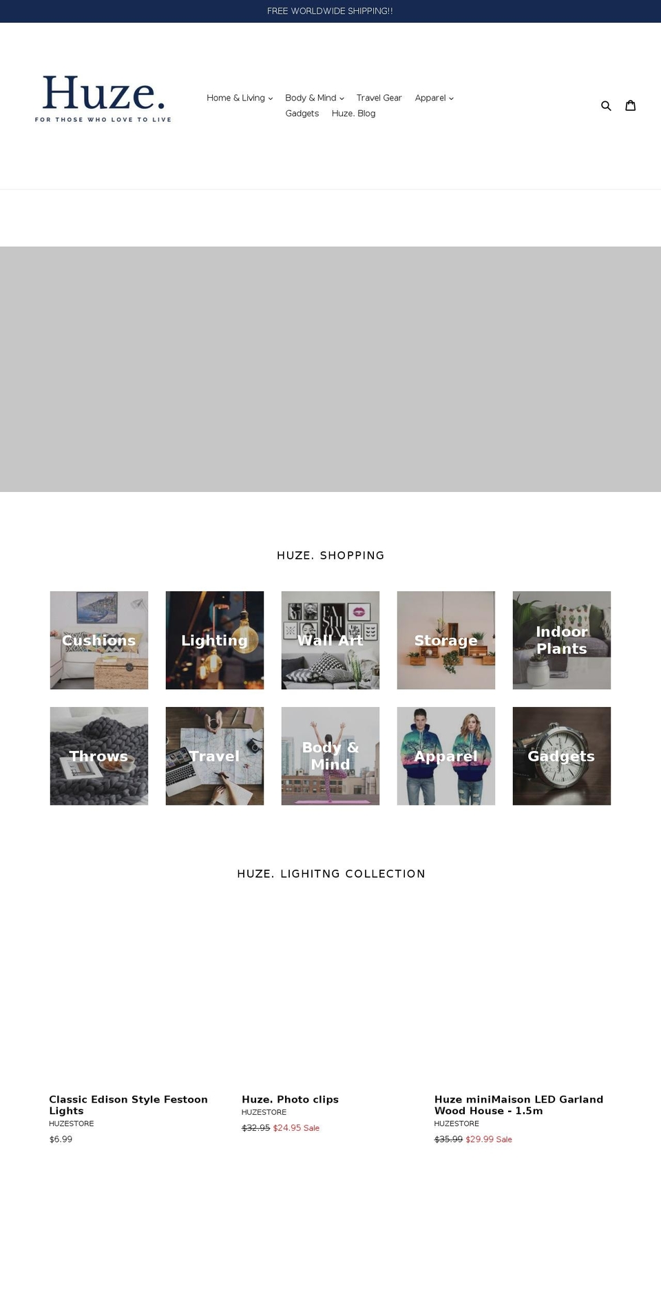 huzestore.com — Shopify storefront screenshot