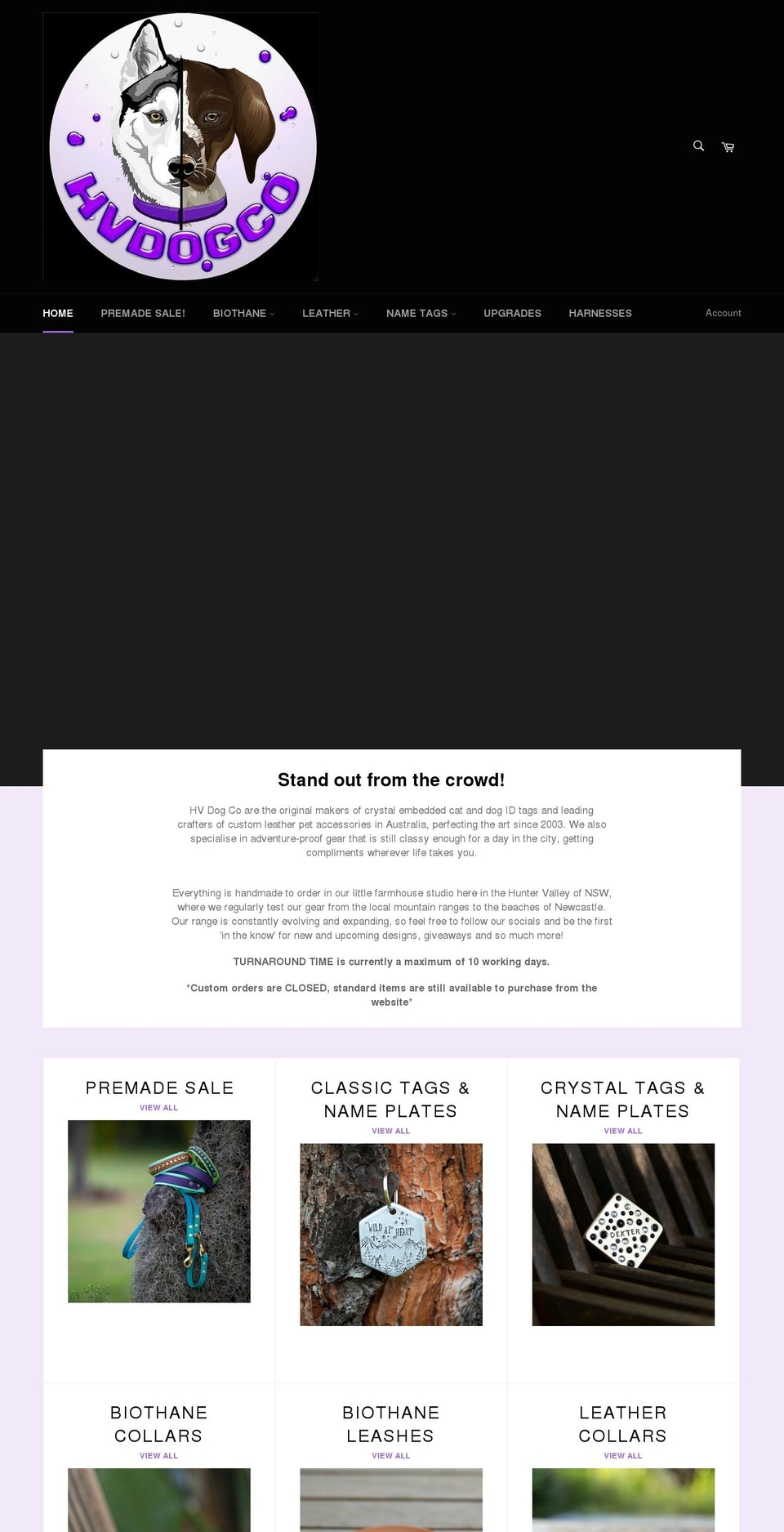 hvdogco.com.au shopify website screenshot