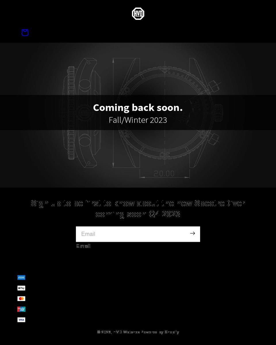 hvdwatches.com shopify website screenshot