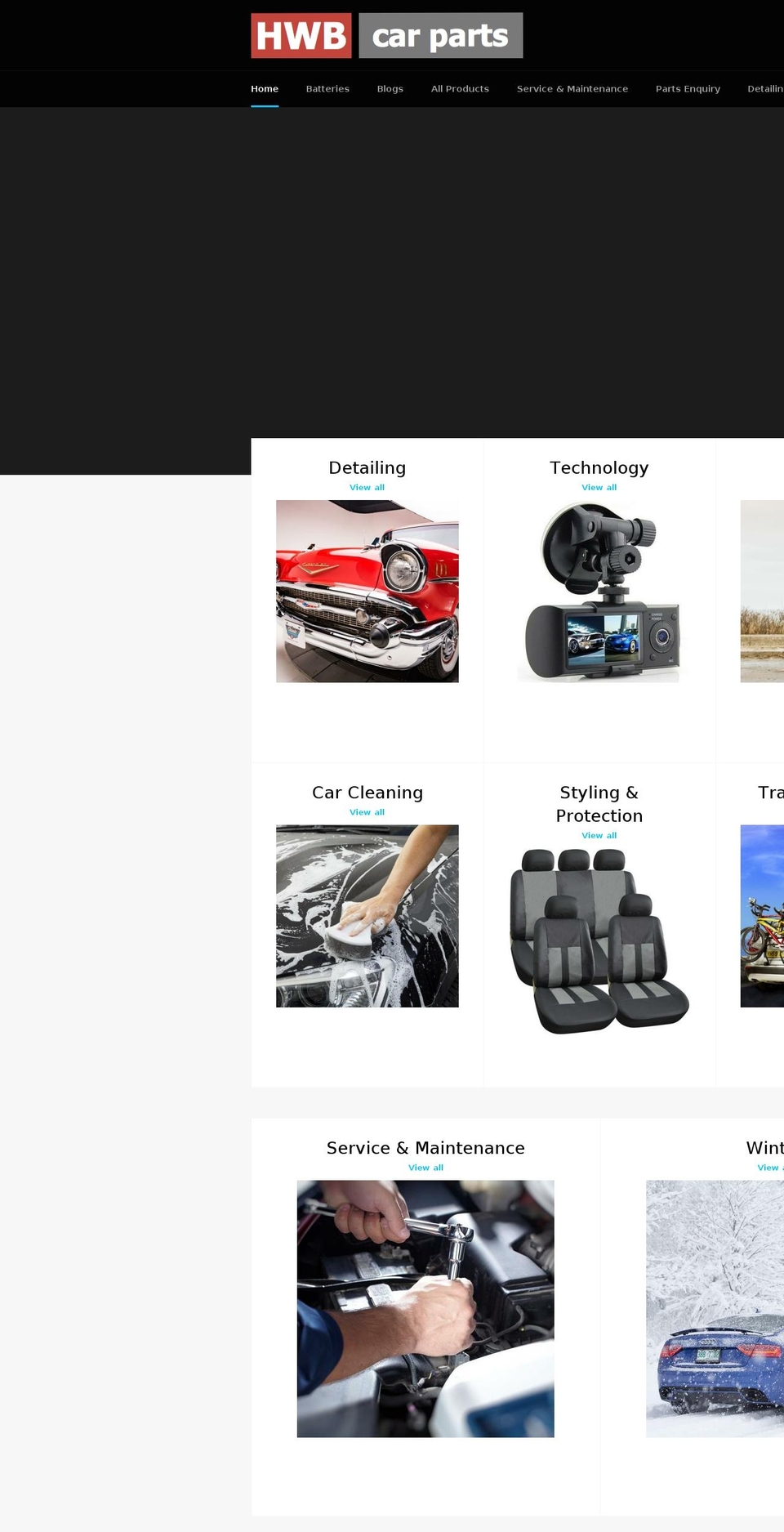 hwbcarparts.com — Shopify storefront screenshot