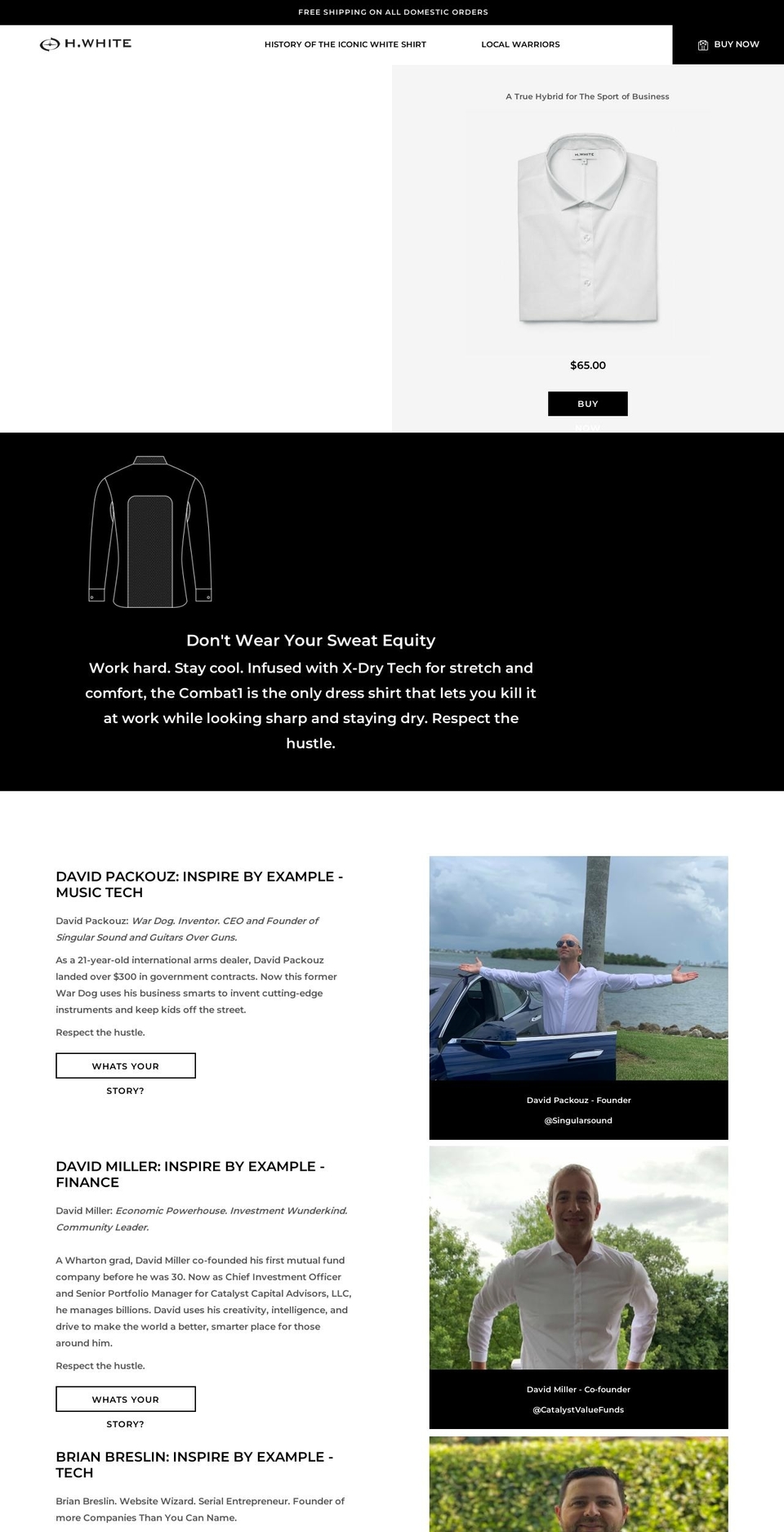 hwhite.com shopify website screenshot