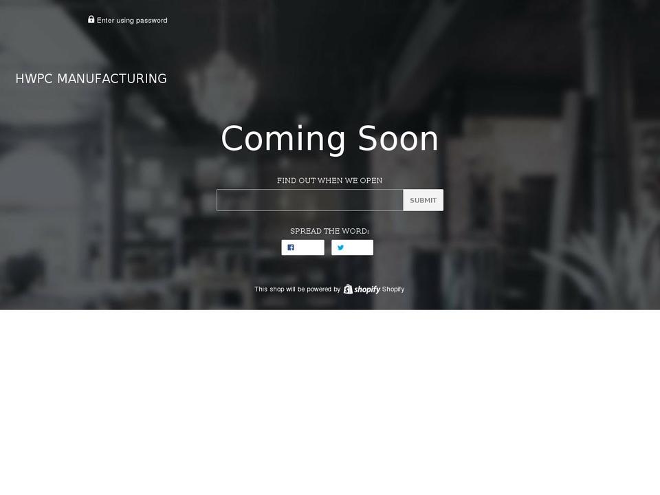 hwpcmanufacturing.com — Shopify storefront screenshot