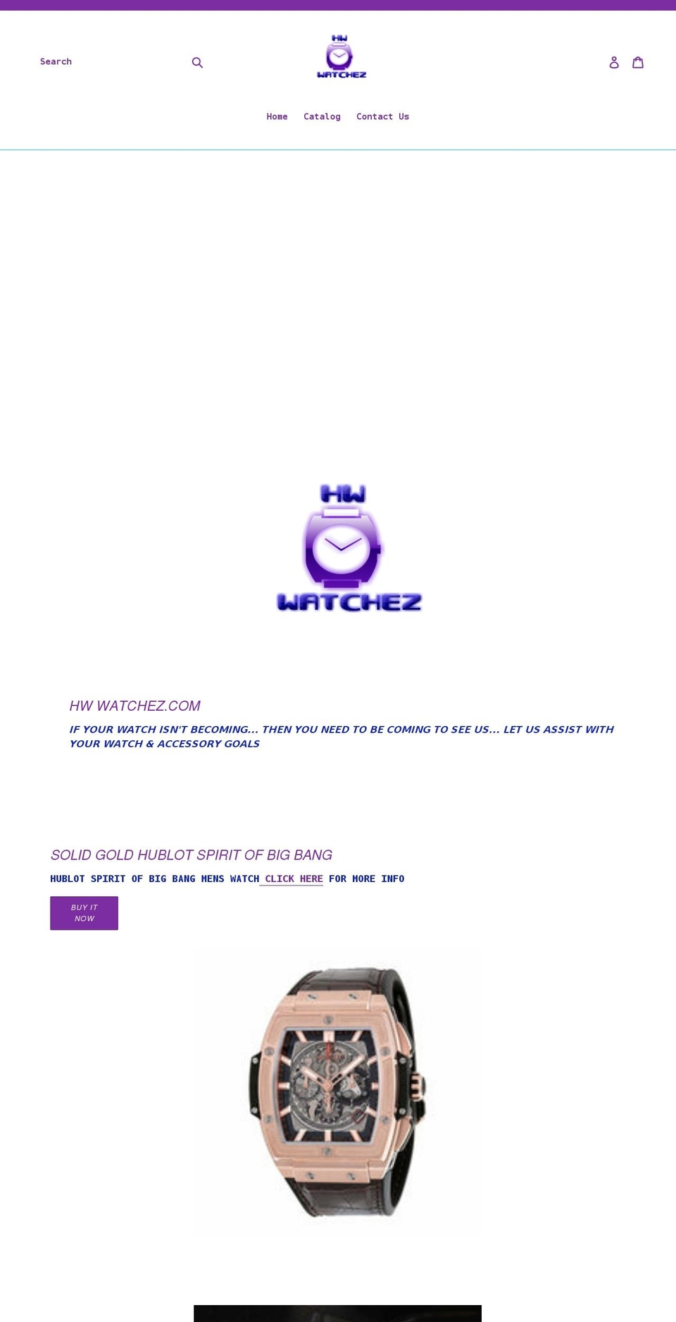 hwwatchez.com shopify website screenshot
