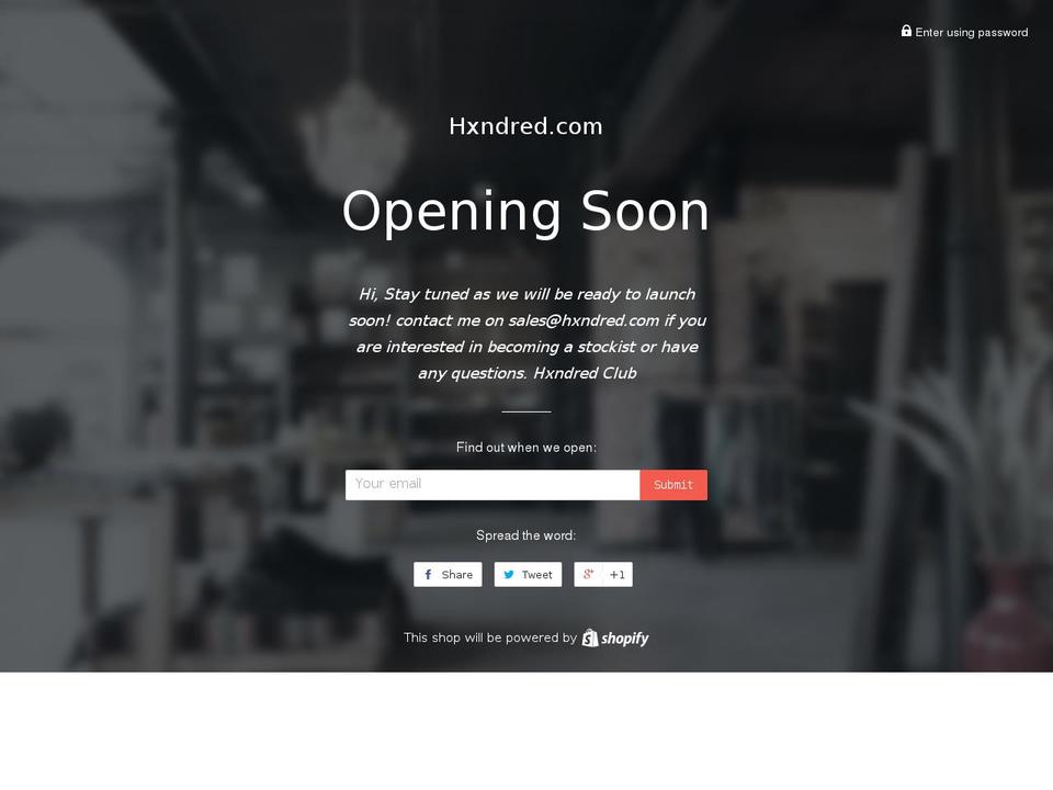 hxndred.com shopify website screenshot